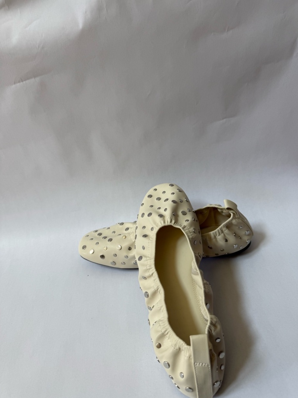 H&M Cream Studded Ballet Flats